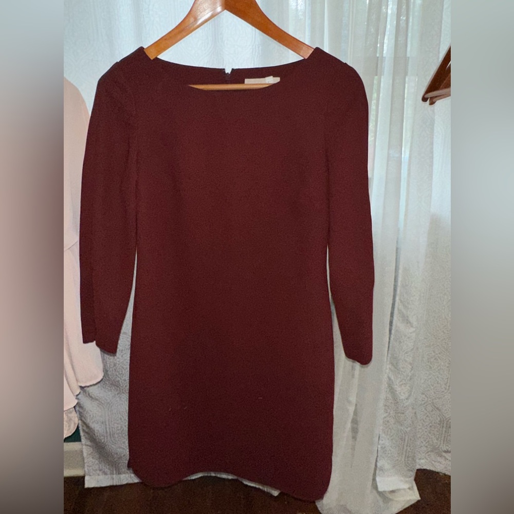 MAROON LONG SLEEVE DRESS